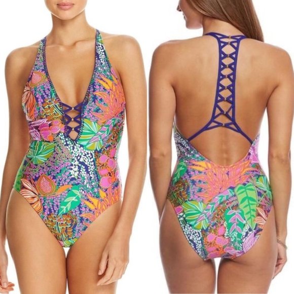 Trina Turk Other - Trina Turk Tropic Escape V Plunge One Piece Swim